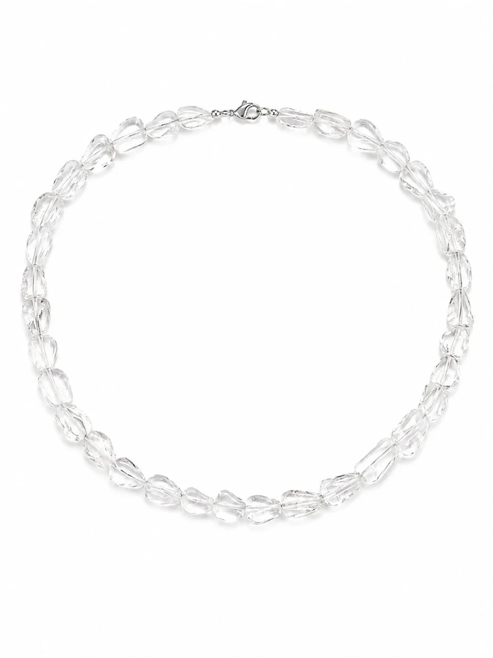 Clear Quartz Dewdrop Gemstone Necklace (S925)